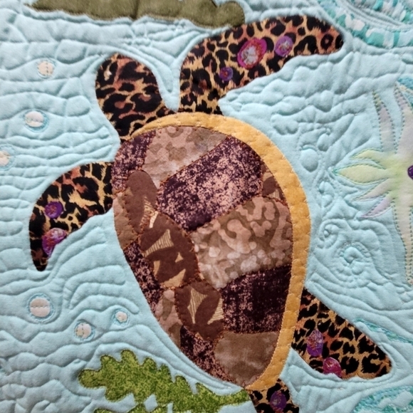 12×12 Turtle Accent Pillowcase Nautical Baby's room Ocean Hawaii - Picture 2 of 3